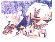Ernst Ludwig Kirchner Snow at the Staffelalp France oil painting artist